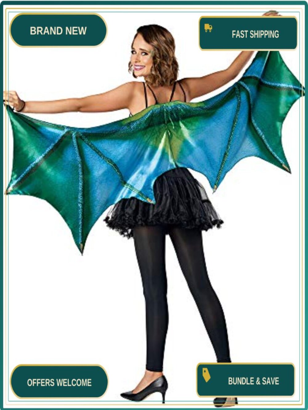 Dragon Cape Wings Costume Accessory One Size Fits Most Polyester Halloween